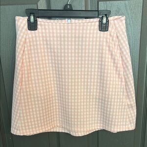 Altar'd State Pink Checkered Mini Skirt